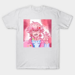 the anime boy in kawaii pink portrait style ecopop T-Shirt